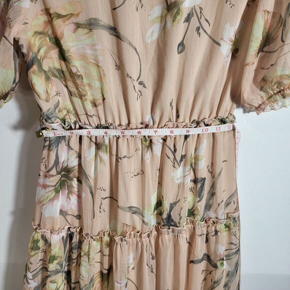 Baltic Born Floral V Neck Empire Waist Tiered Maxi Dress Size M - Picture 5 of 8